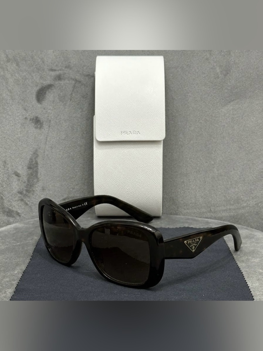 Prada Tortoiseshell Oversized Women's Sunglasses with Black Lenses